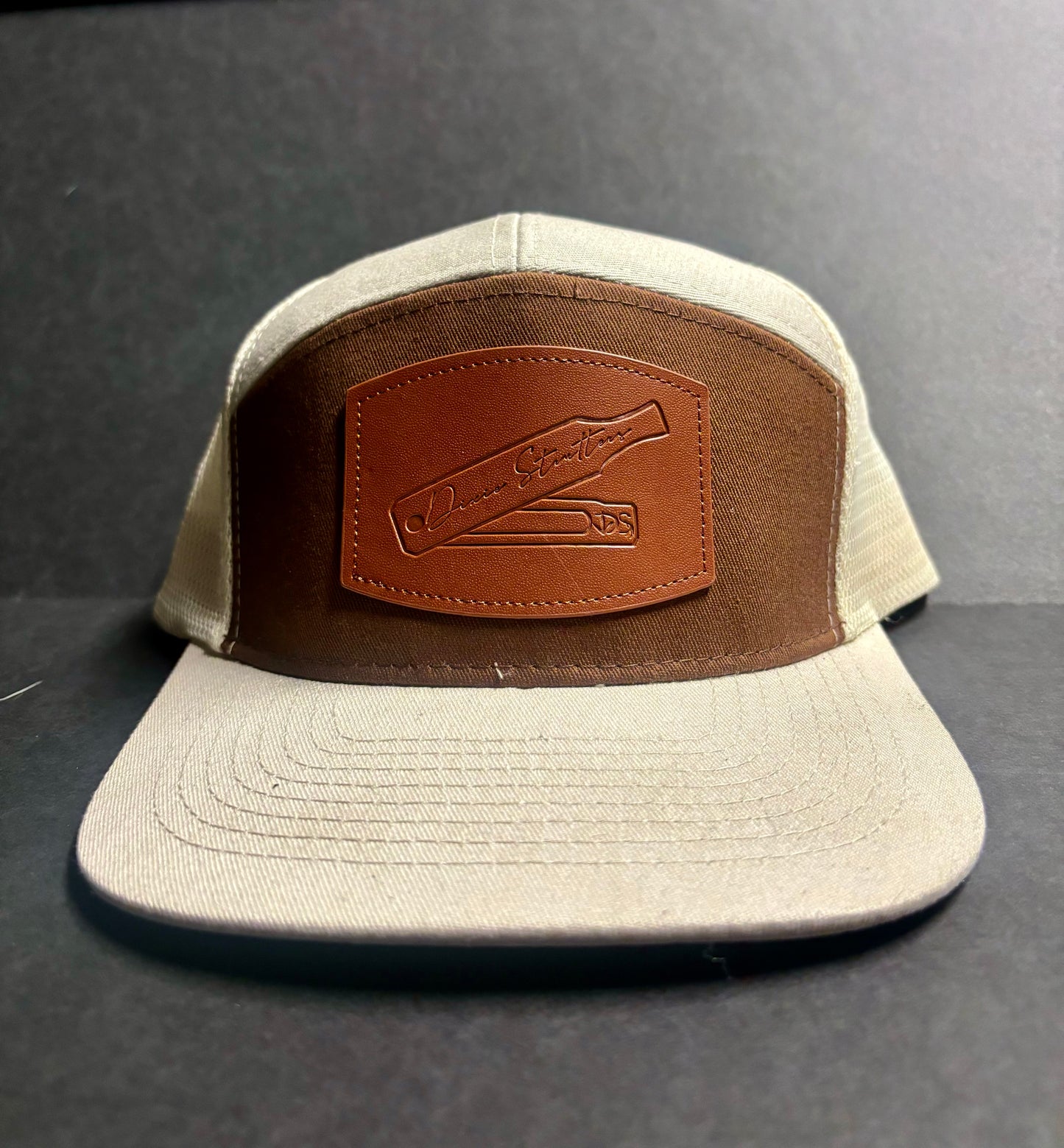 Box call leather patch hat